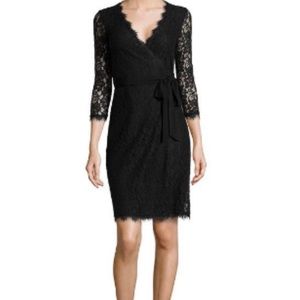 Diane Von Furstenberg, Black Lace Wrap Dress - Size 8. Never worn!